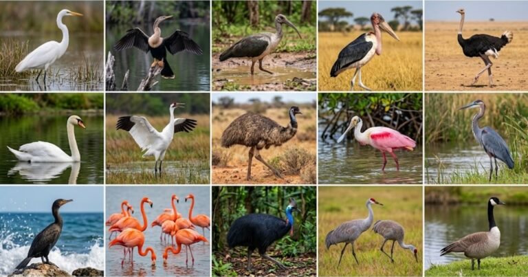 Birds with long necks