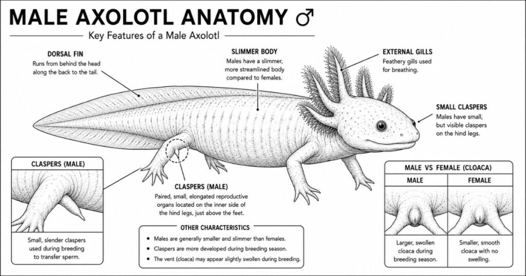 Male Axolotl Anatomy